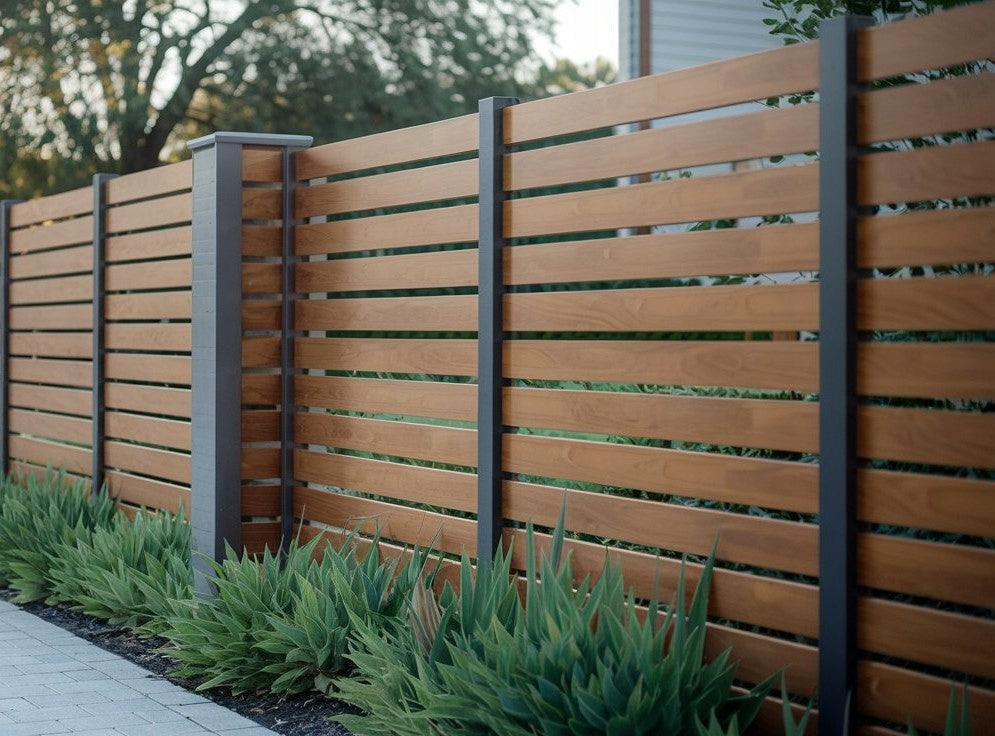 Wood-like metal bars profile 100x20 2,5mm for panel fence Brand PLASTMET