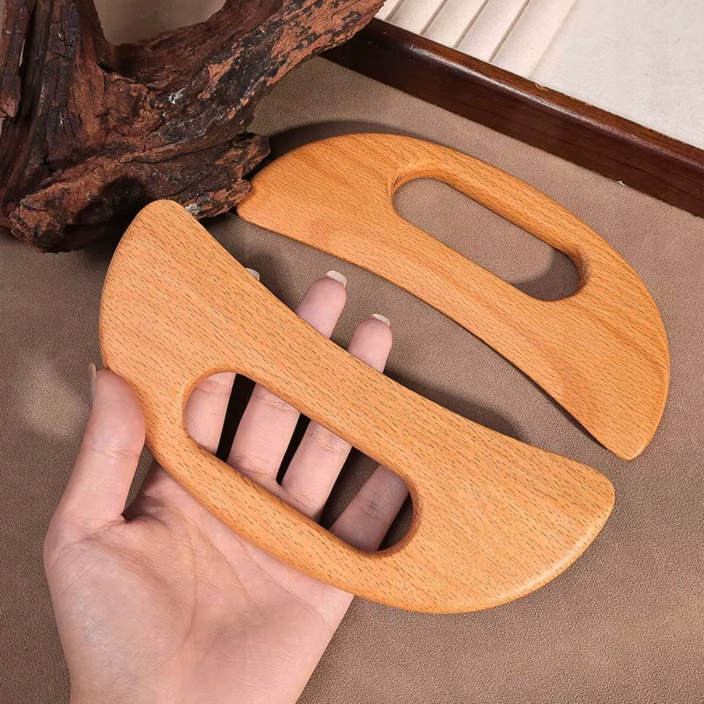 Wooden Anti-Cellulite Handheld Massager for Face Scraping Body Massage Brand no brand