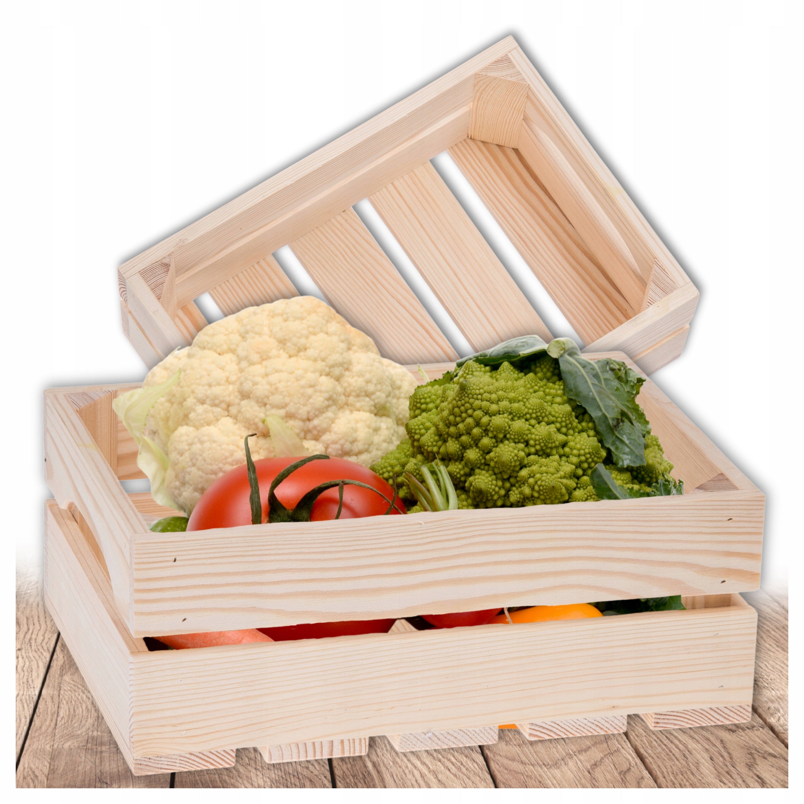 Wooden Box Natural Basket 31x22x12cm Balcony Garden Gift