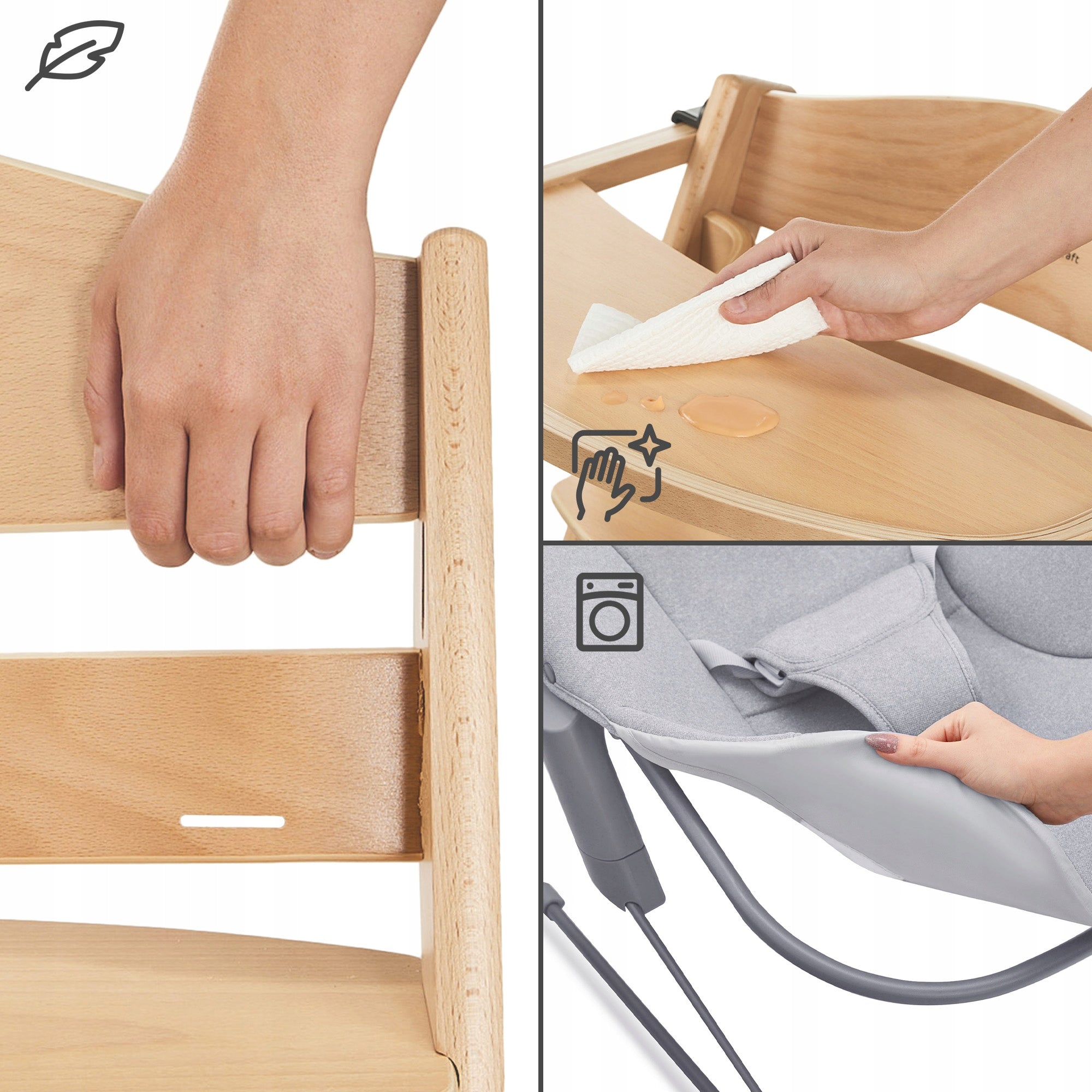 Wooden Feeding Chair 4in1 For Children Sun Lounger Kinderkraft ENOCK Brand Kinderkraft