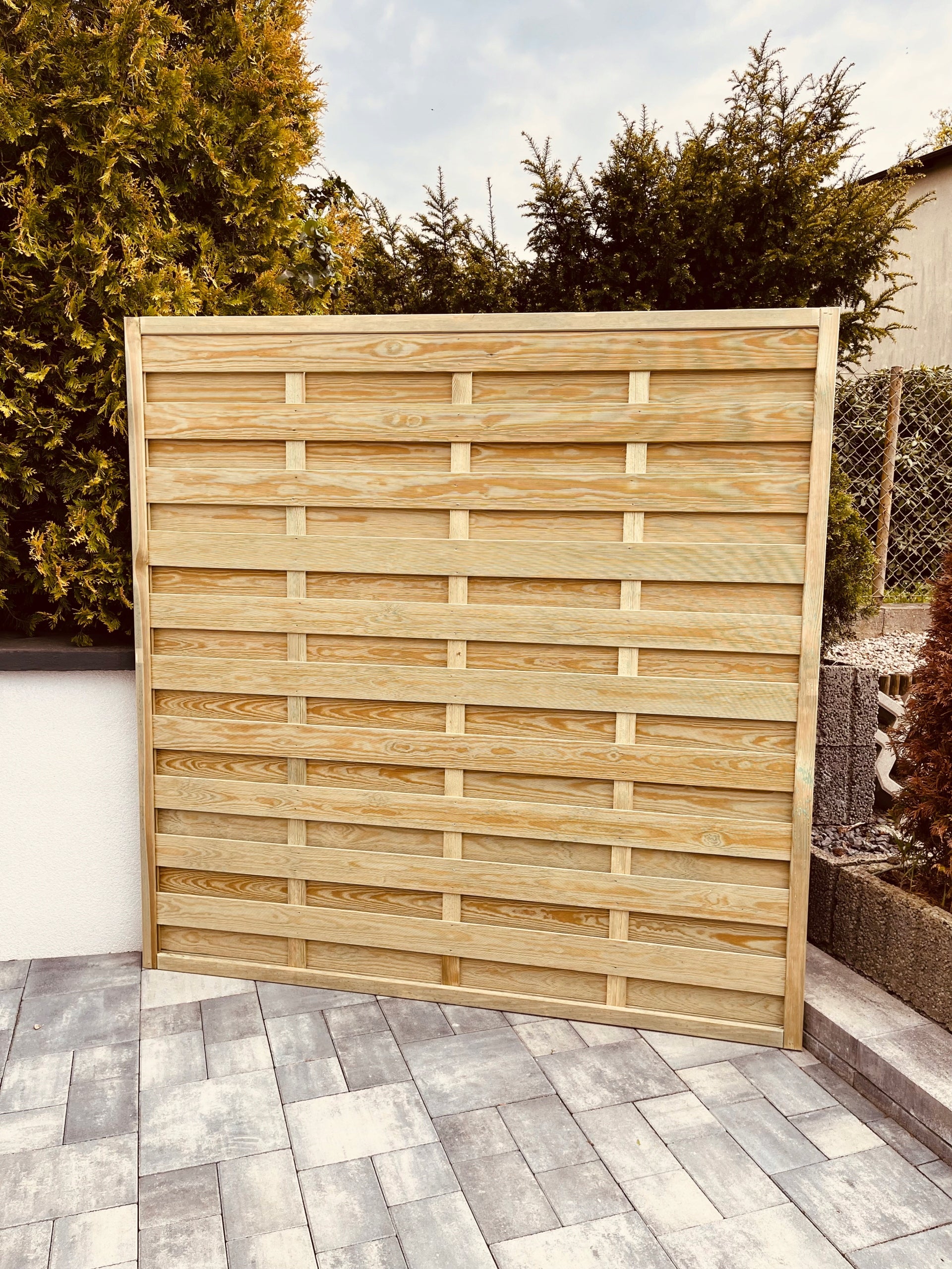 Wooden Fence 180x180 cm Fence Panel Frame 4,4 cm Strong Manufacturer no brand
