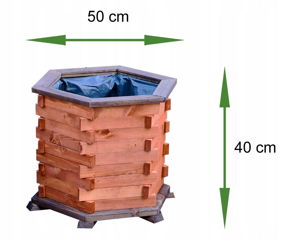 Wooden Flower Planter Large Wooden for Garden Length 50 cm