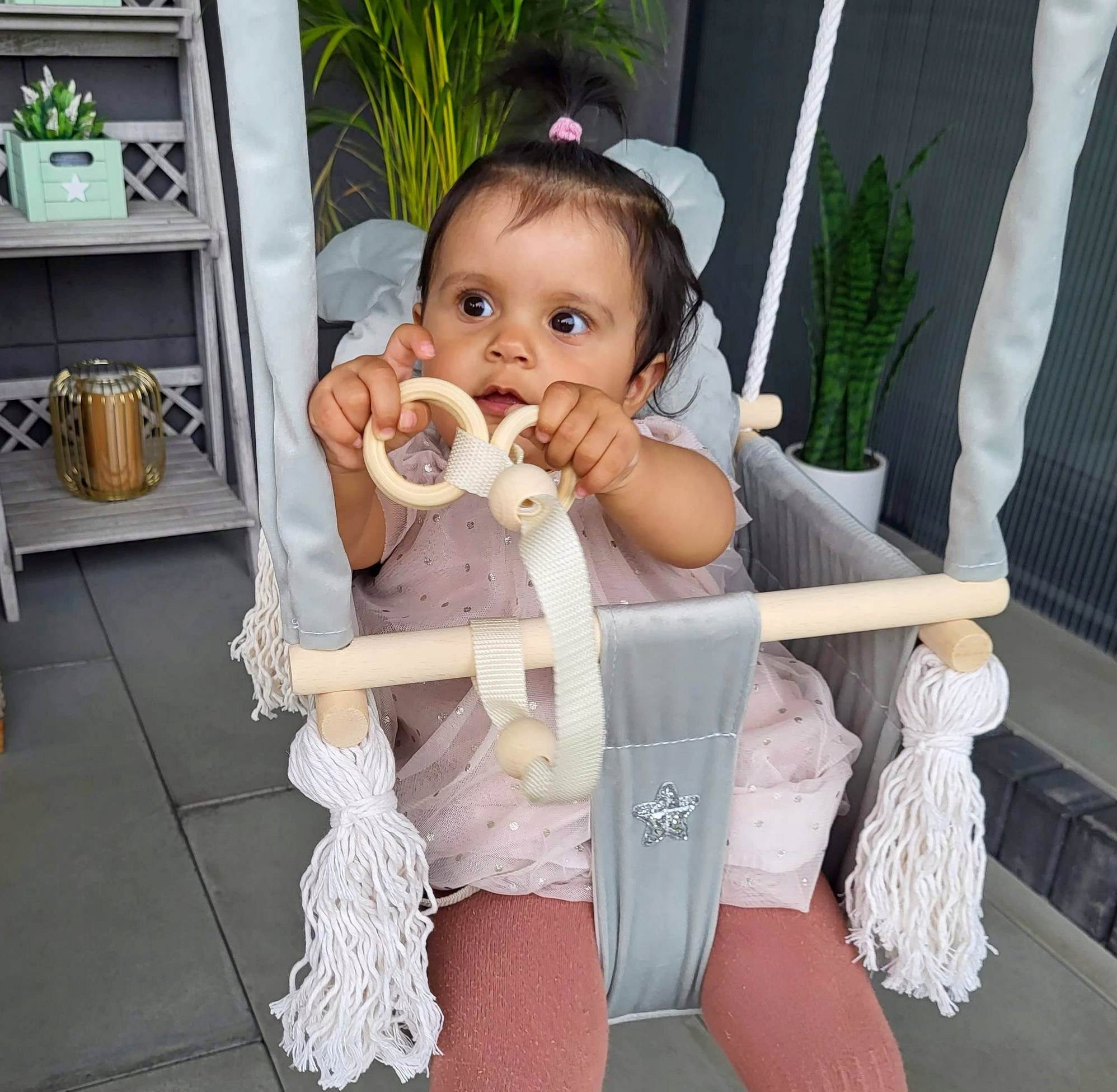 Wooden Garden Swing For Children Bear CE EAN (GTIN) 5907662690141