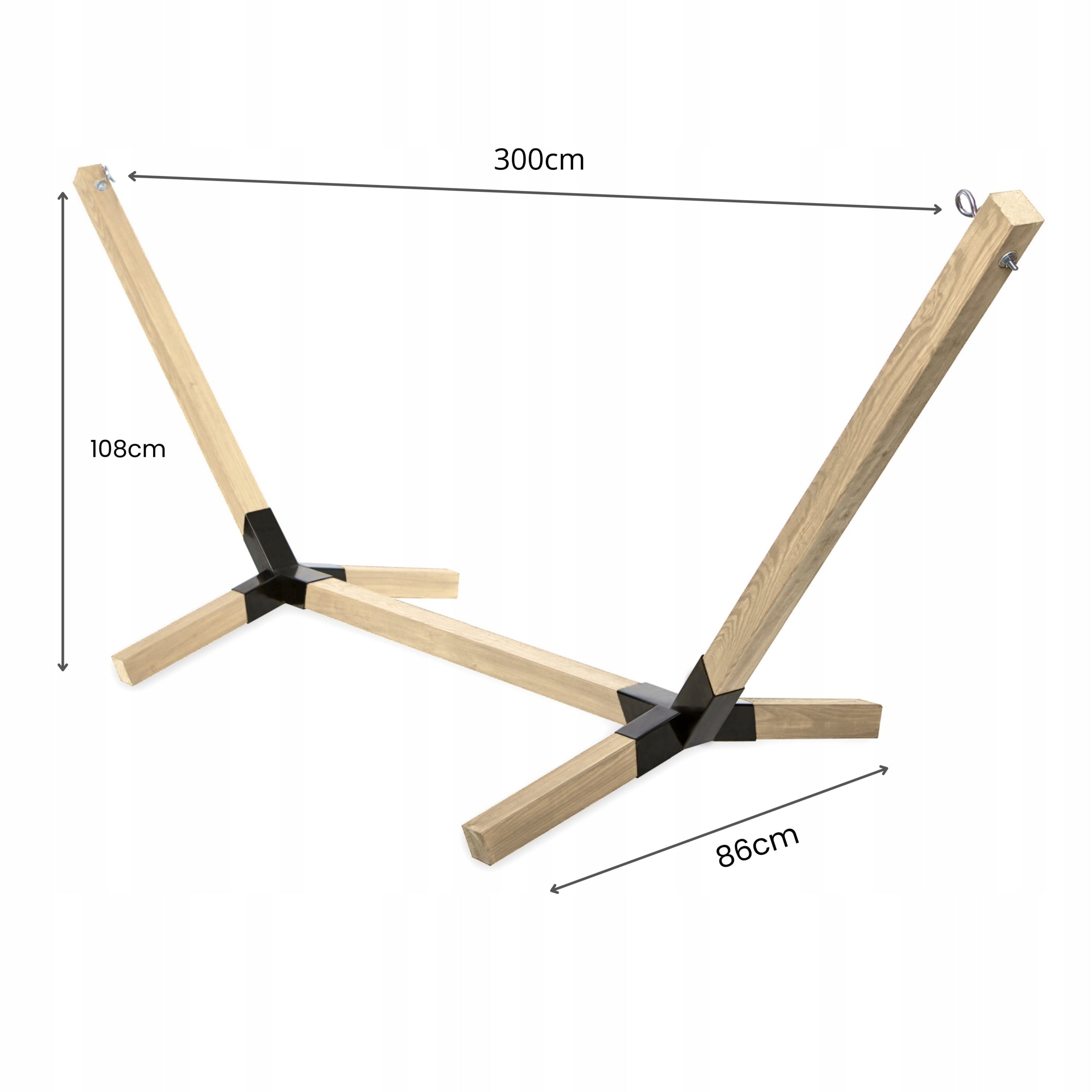 Wooden Hammock Frame 150kg Unimpregnated from the Manufacturer Total length 300 cm