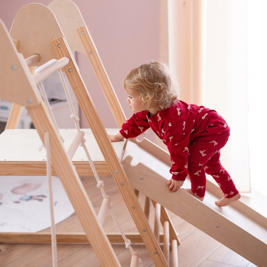Wooden Home Square Toys XL 5in1 Climbing Swing Slide Ladder Kid's age 3+ years