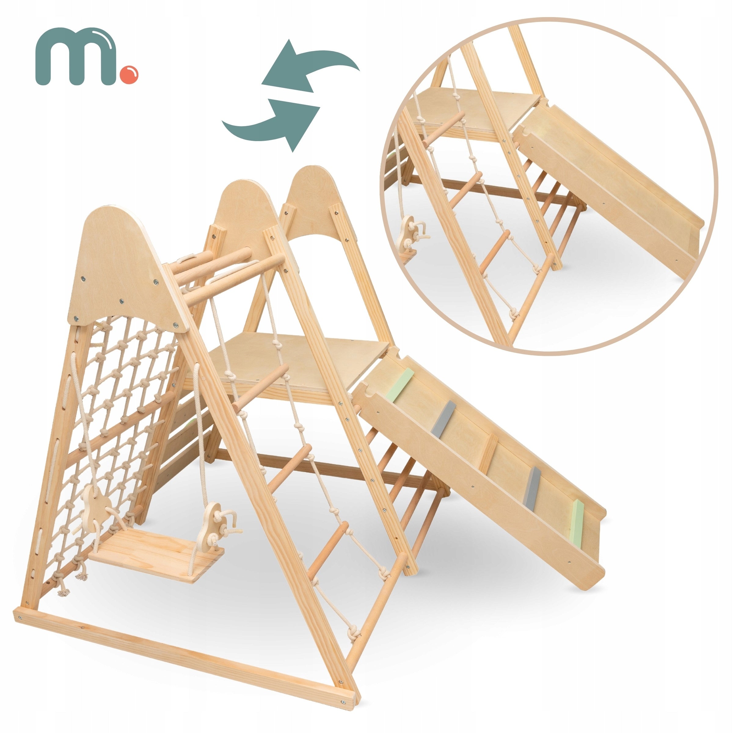 Wooden Home Square Toys XL 5in1 Climbing Swing Slide Ladder Packaging status original