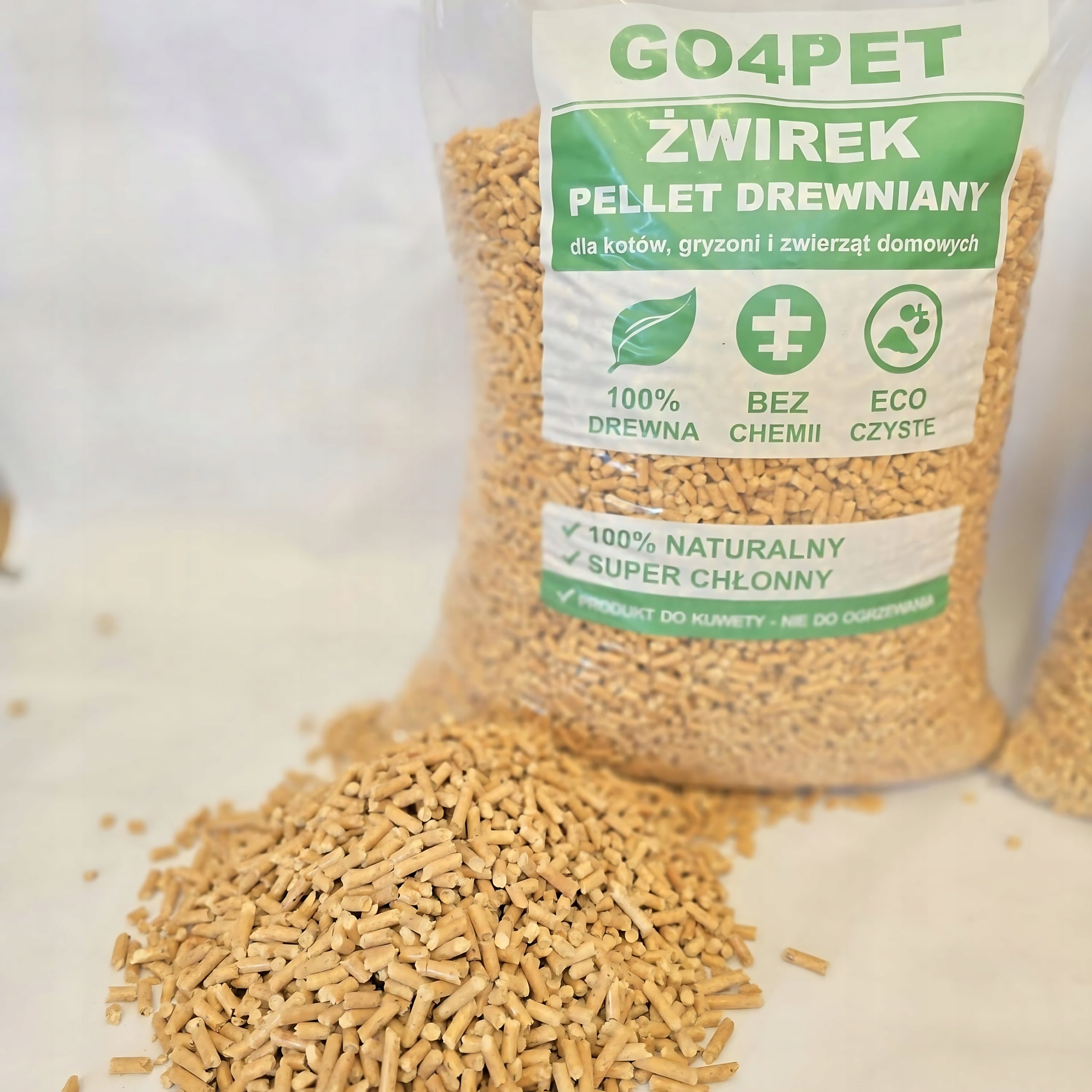 Wooden Litter GO4PET 10kg Pellet For Cat Rabbit Rodents Natural EKO Product weight 10 kg