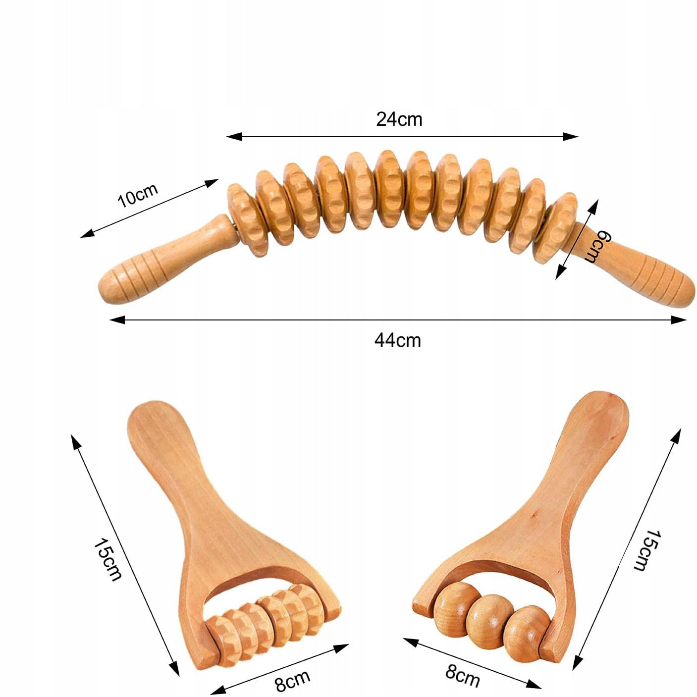 Wooden Massage Set Wooden Massage Roller for Muscle Relaxation Medical device no