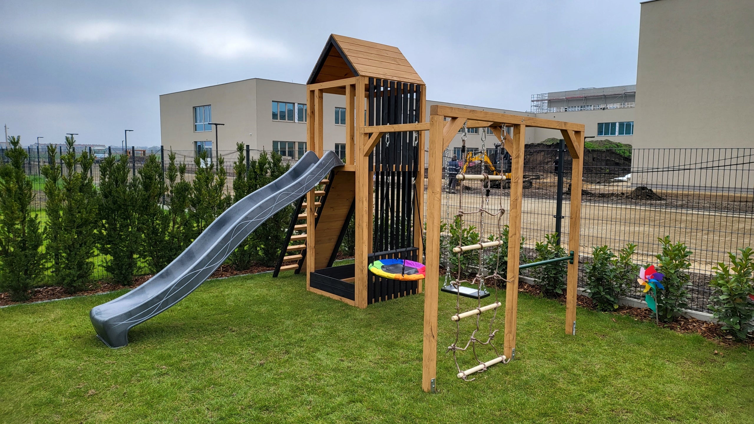 Wooden Modern Square Toys LUNA XL ,Lamele , Swing, Slide