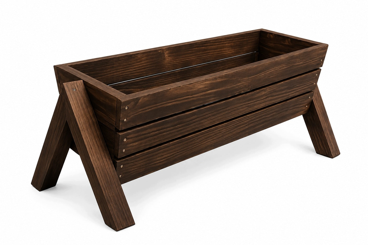 Wooden Planter Standing 40 cm Flower Box Garden Terrace Balcony Bronze