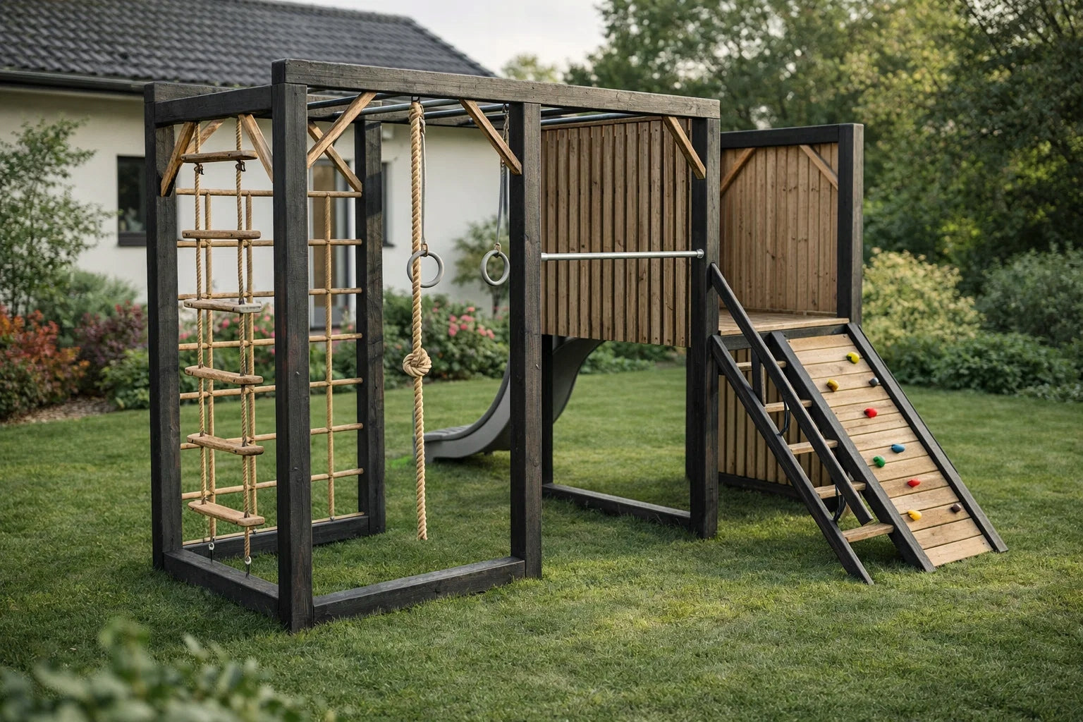 Wooden SQUARE TOYS modern slide MONKEY GAJ climbing wall Manufacturer code PZ_swing