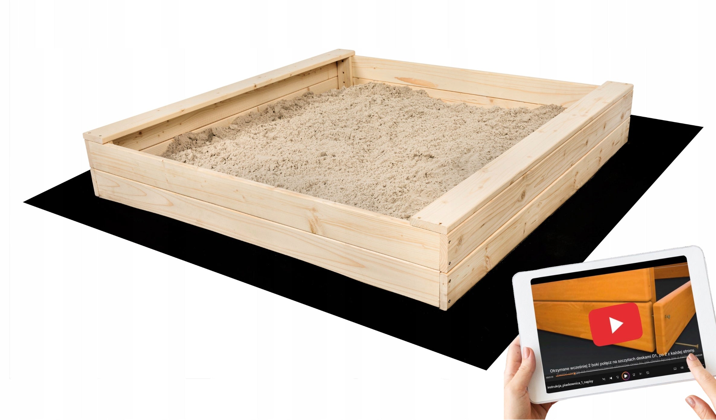 Wooden Sandbox 120 cm Mounting Holes Manufacturer