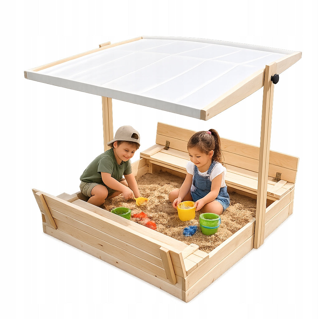 Wooden Sandbox Closed with Canopy 120 cm – Polish Manufacturer Bączek