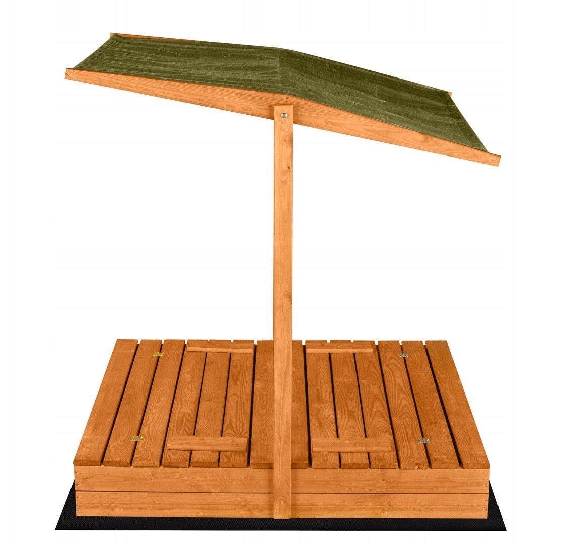 Wooden Sandbox Closed with Canopy 140 x 140 Impregnated Length 140 cm