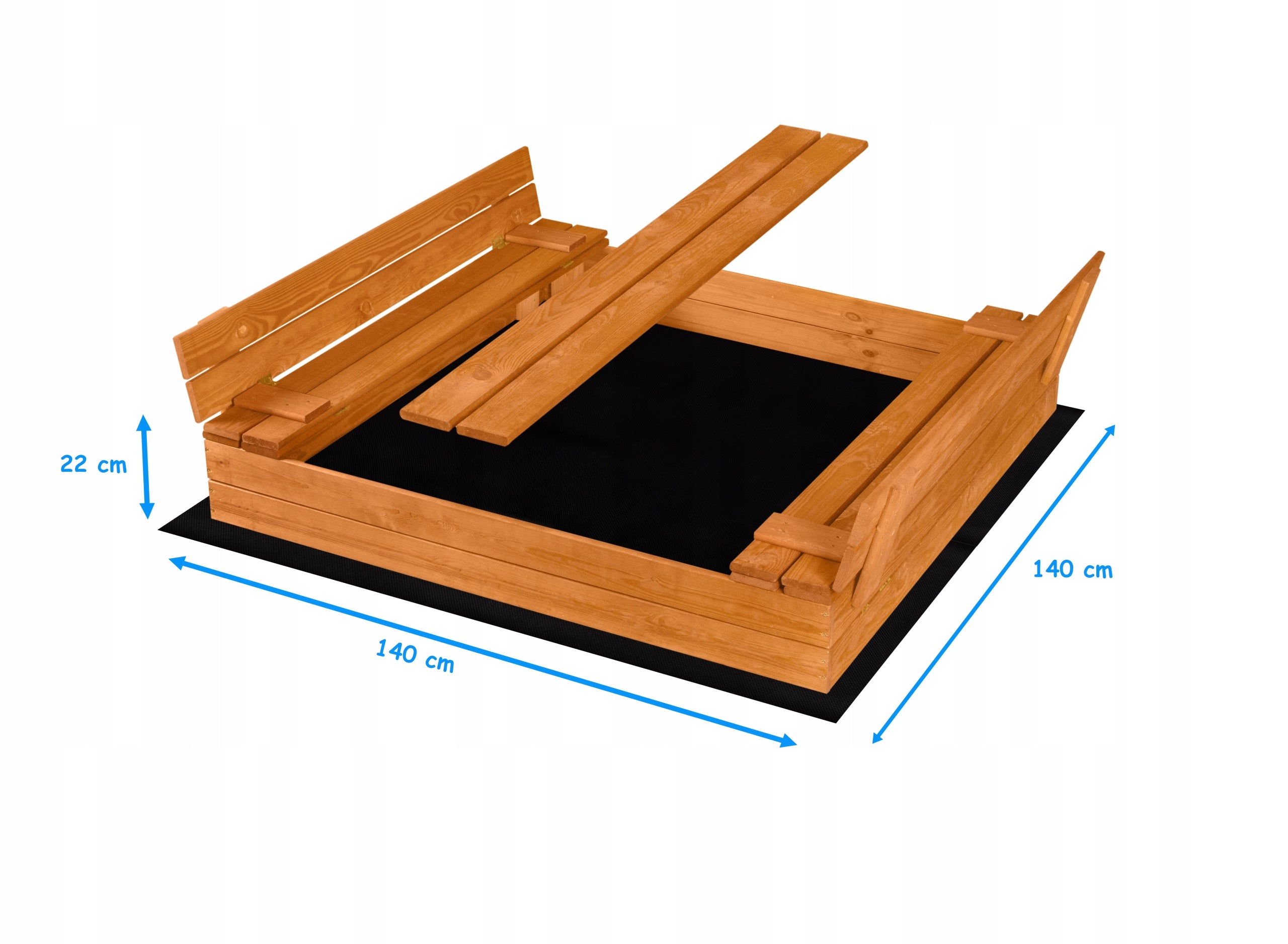Wooden Sandbox Closed with Canopy 140 x 140 Impregnated Manufacturer code P140+D