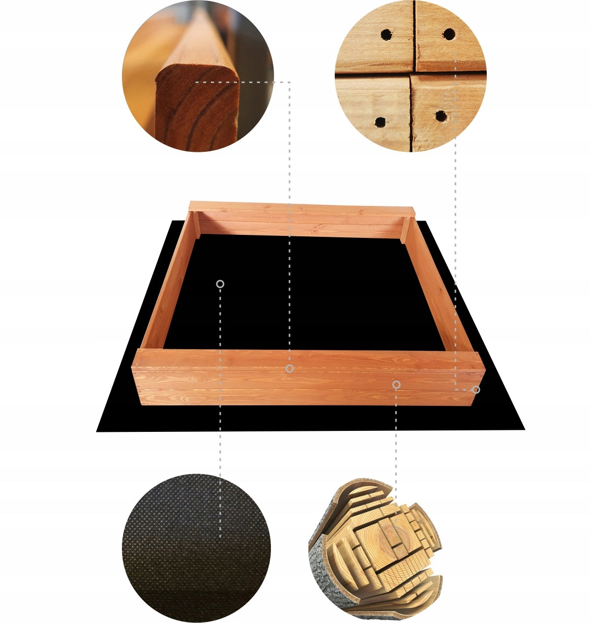 Wooden Sandbox Impregnated SLIM 120 FREEBIE for Children Kind wooden