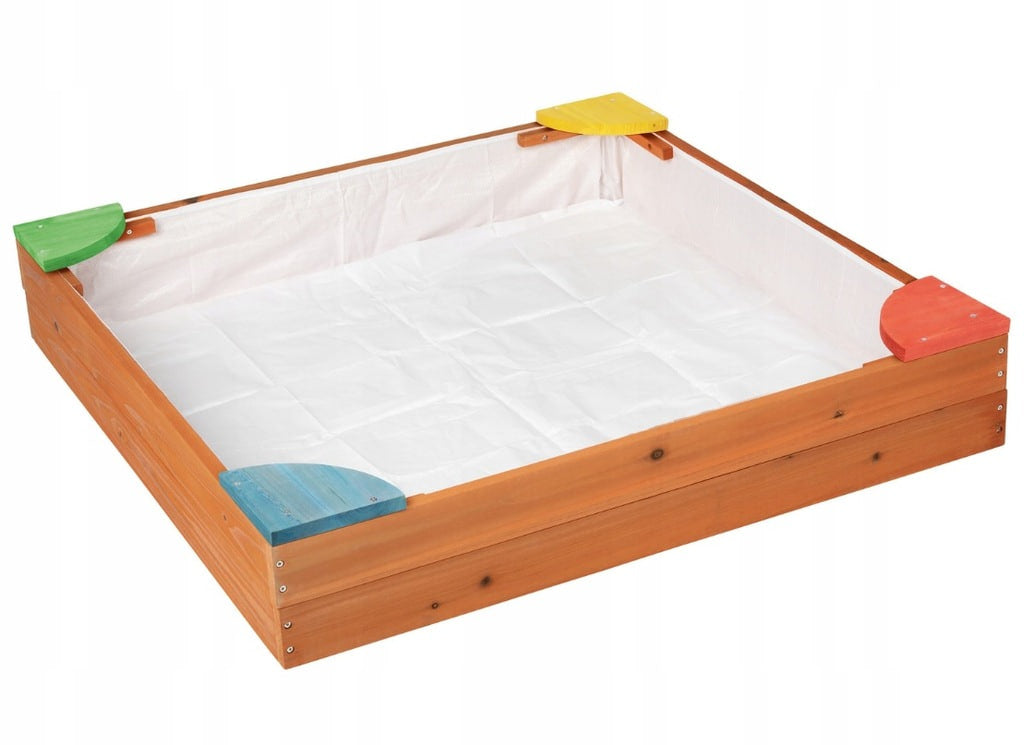 Wooden Sandbox for Children 90 x 90 x 16 cm