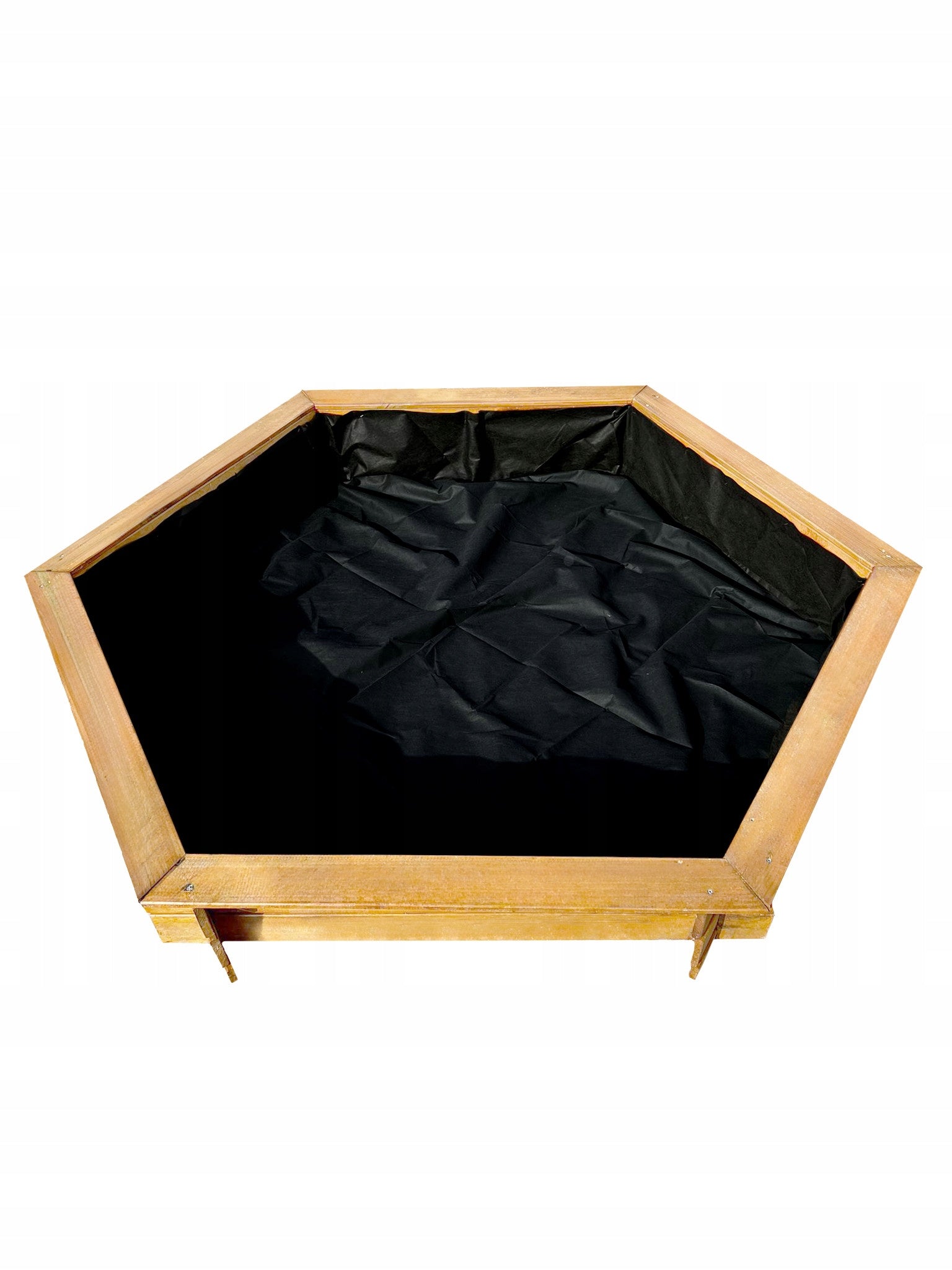 Wooden Sandbox for Children hexagonal 160x160x25 cm with cover Kid's age 3+ years