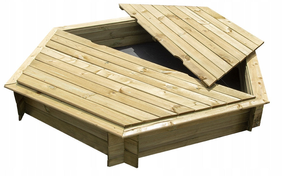 Wooden Sandbox for Children hexagonal 160x160x25 cm with cover Manufacturer code Z004720