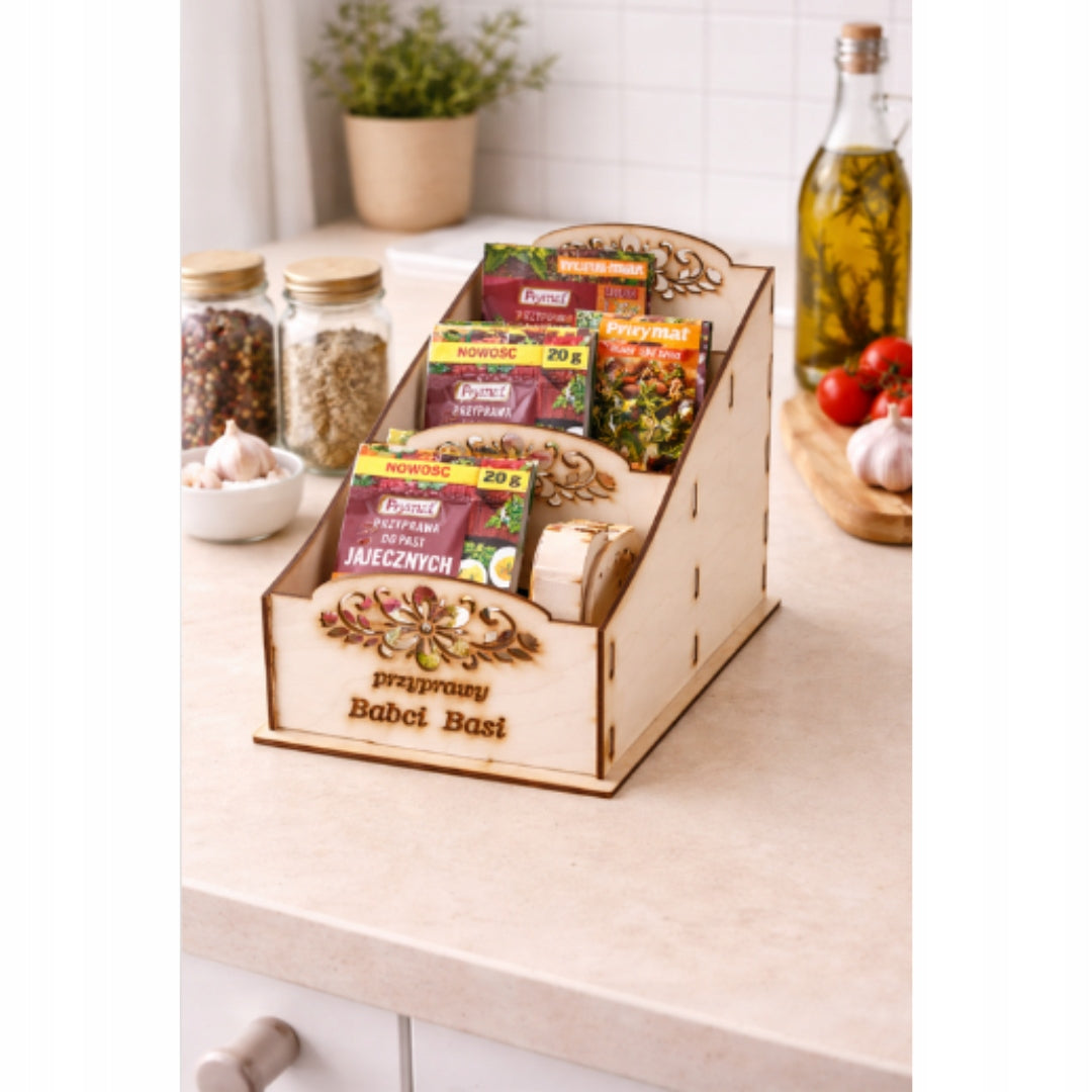Wooden Spice Organizer Kitchen Seasoning Personalized Reinforcement type plywood