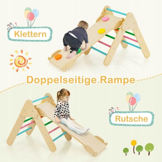Wooden Square toys 3in1 activity center montessori climbing slide Kid's age 3+ months