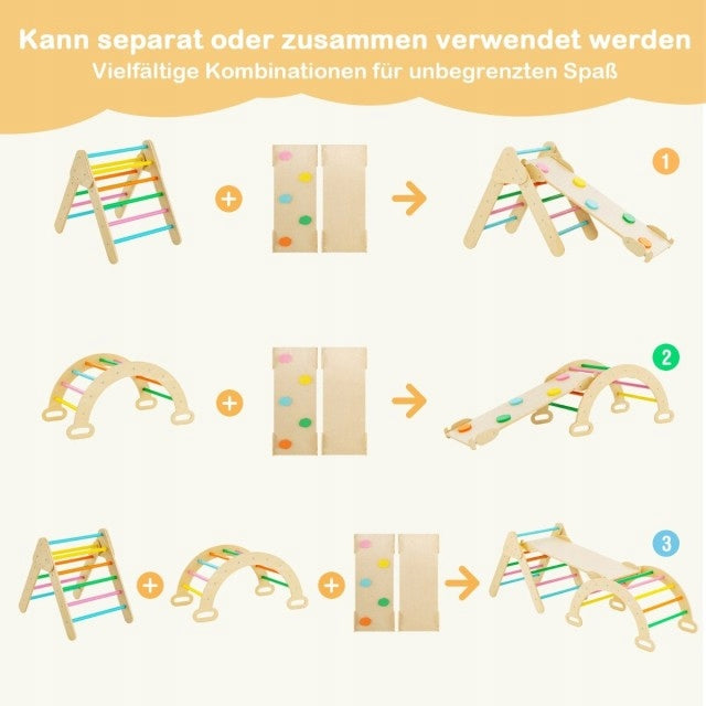 Wooden Square toys 3in1 activity center montessori climbing slide Kind accessories