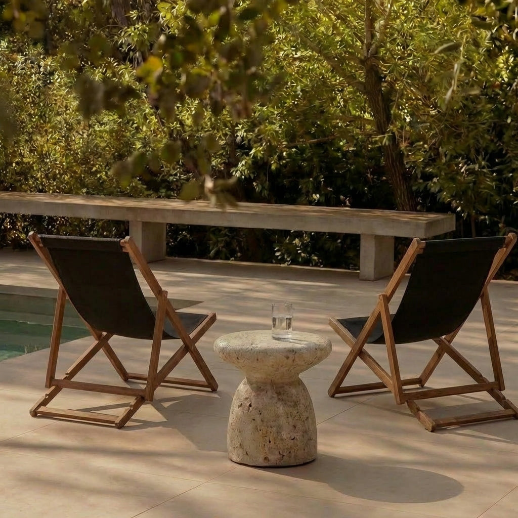 Wooden Sun Lounger with Cushion Impregnated Garden From the Manufacturer Kind sunbed