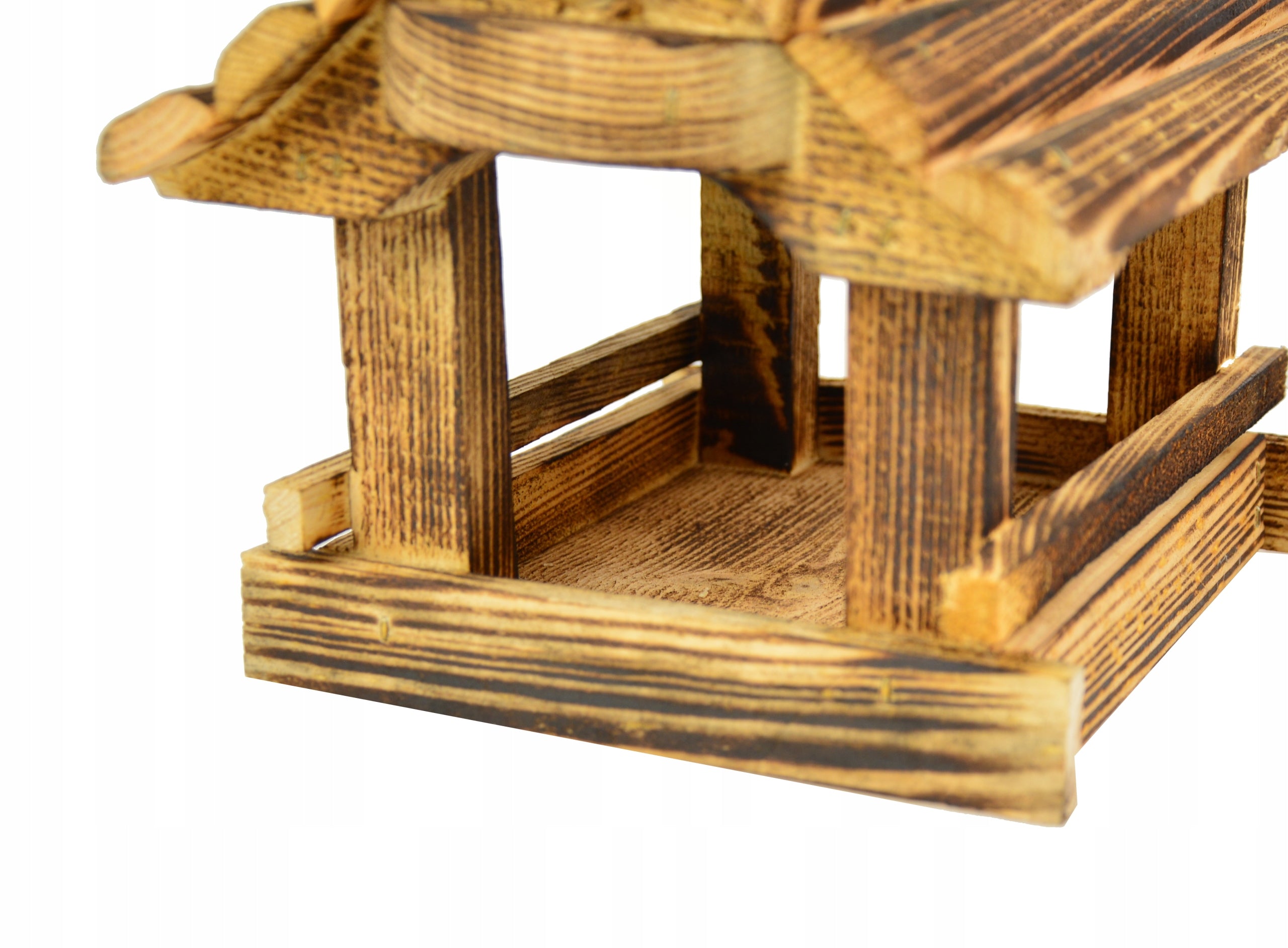 Wooden Tanned Wood Bird Feeder Product height 24 cm