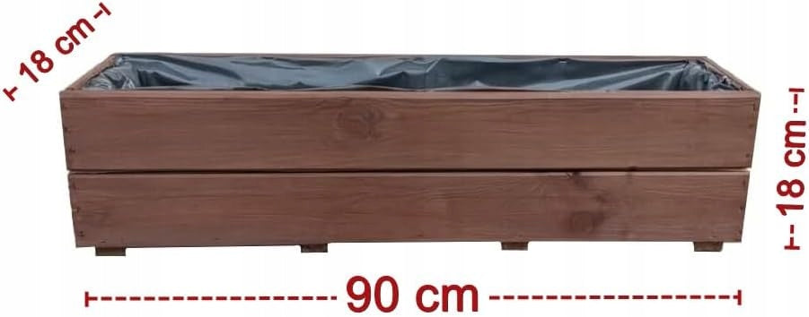 Wooden balcony planter 90 cm flower box window sill D27 Palisander Manufacturer code D27