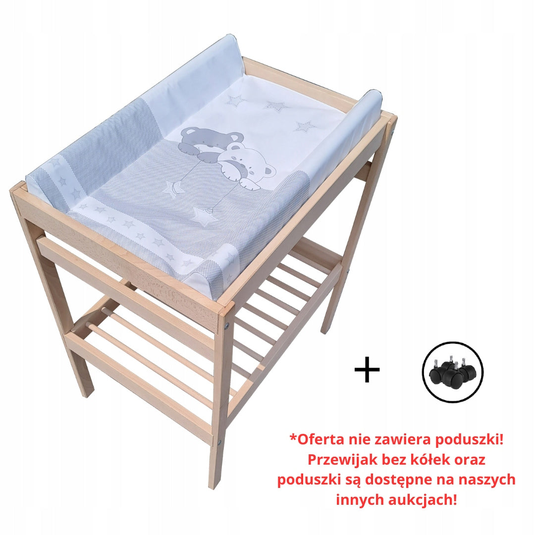 Wooden changing table for children with shelf chest of drawers with mobile wheels Brand no brand