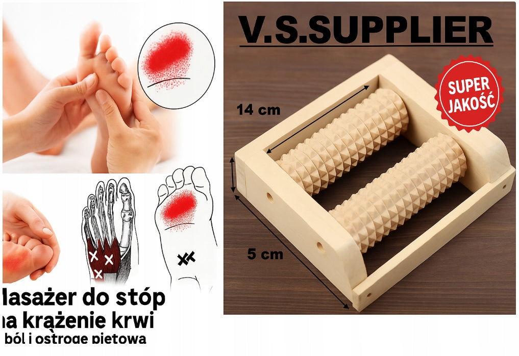 Wooden foot massager roller acupressure reflexology heel pain Brand no brand