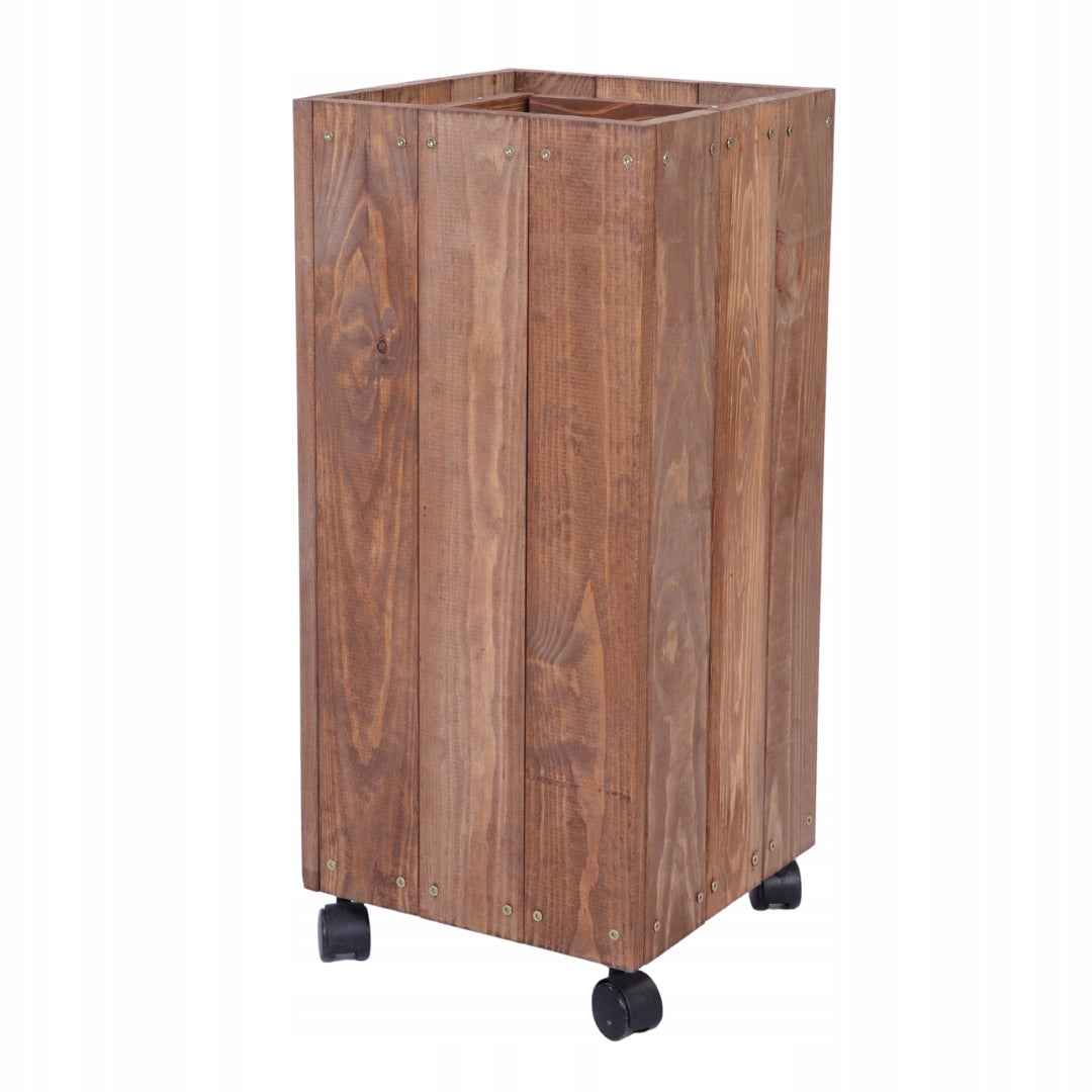 Wooden garden planter on wheels mobile for terrace impregnation 86x28x28 Packaging status original
