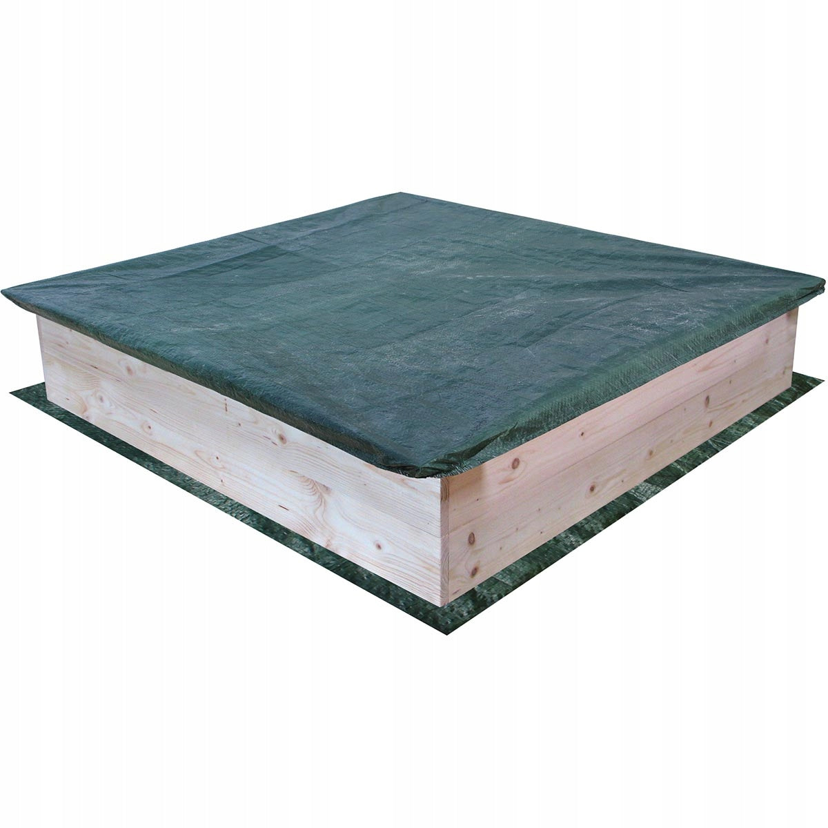 Wooden garden sandbox with benches 118x118x22 2 tarpaulins Brand no brand