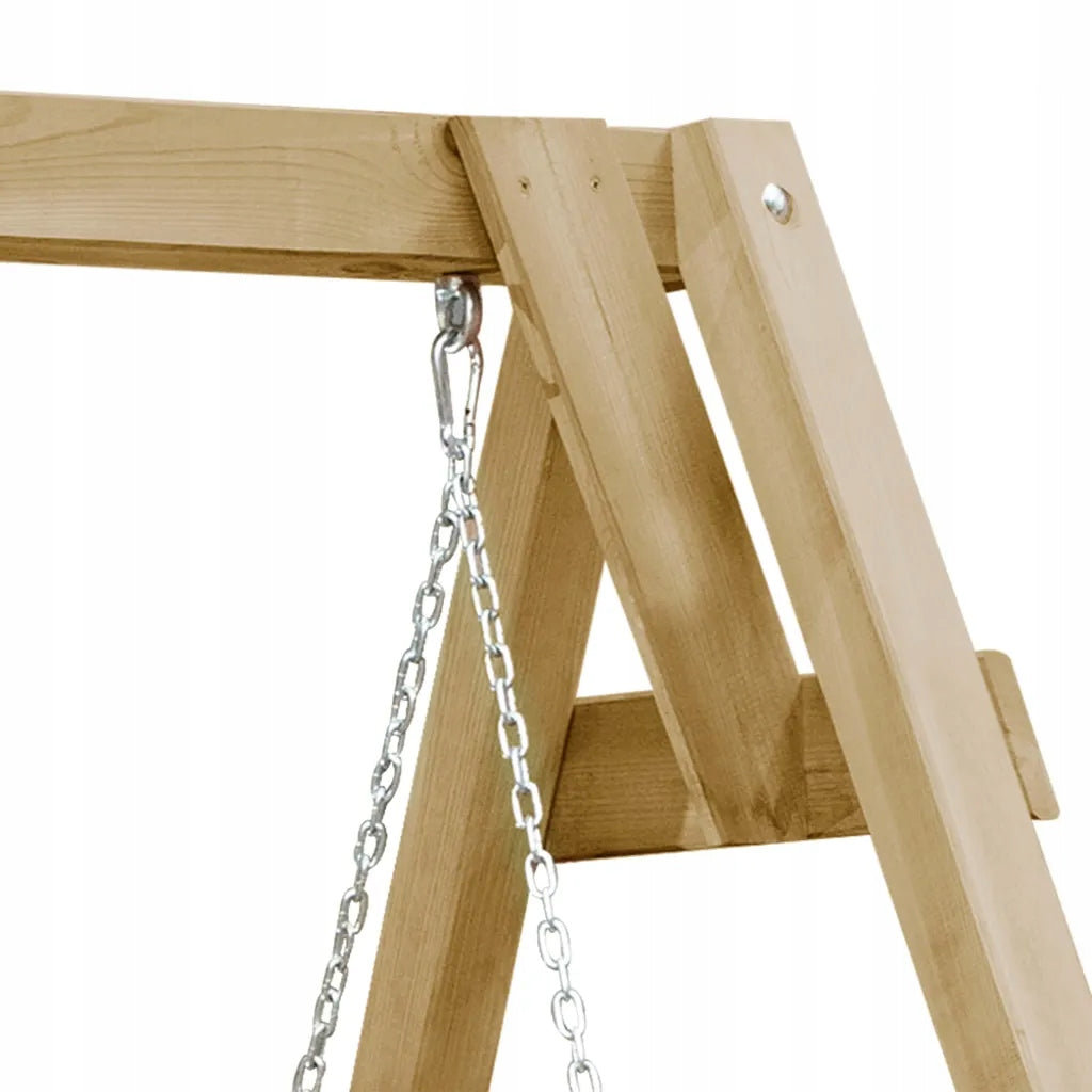 Wooden garden swing - 205x150x157 cm, natural color Line 5906227057290