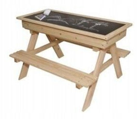 Wooden garden table set + 2 benches