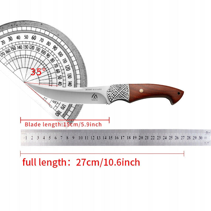 Wooden handled survival knife, outdoor straight knife, perfect men's gift Packaging status original