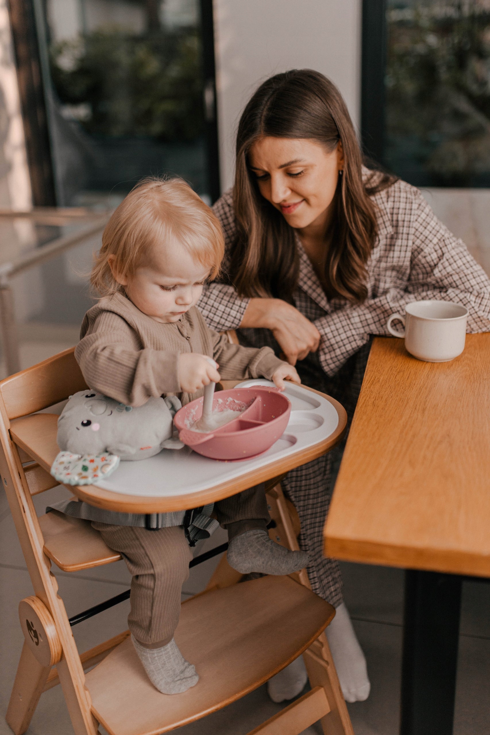 Wooden high chair TULANO 4in1 tourist folding poplar Manufacturer code TN-MORSEL 45 NATURAL