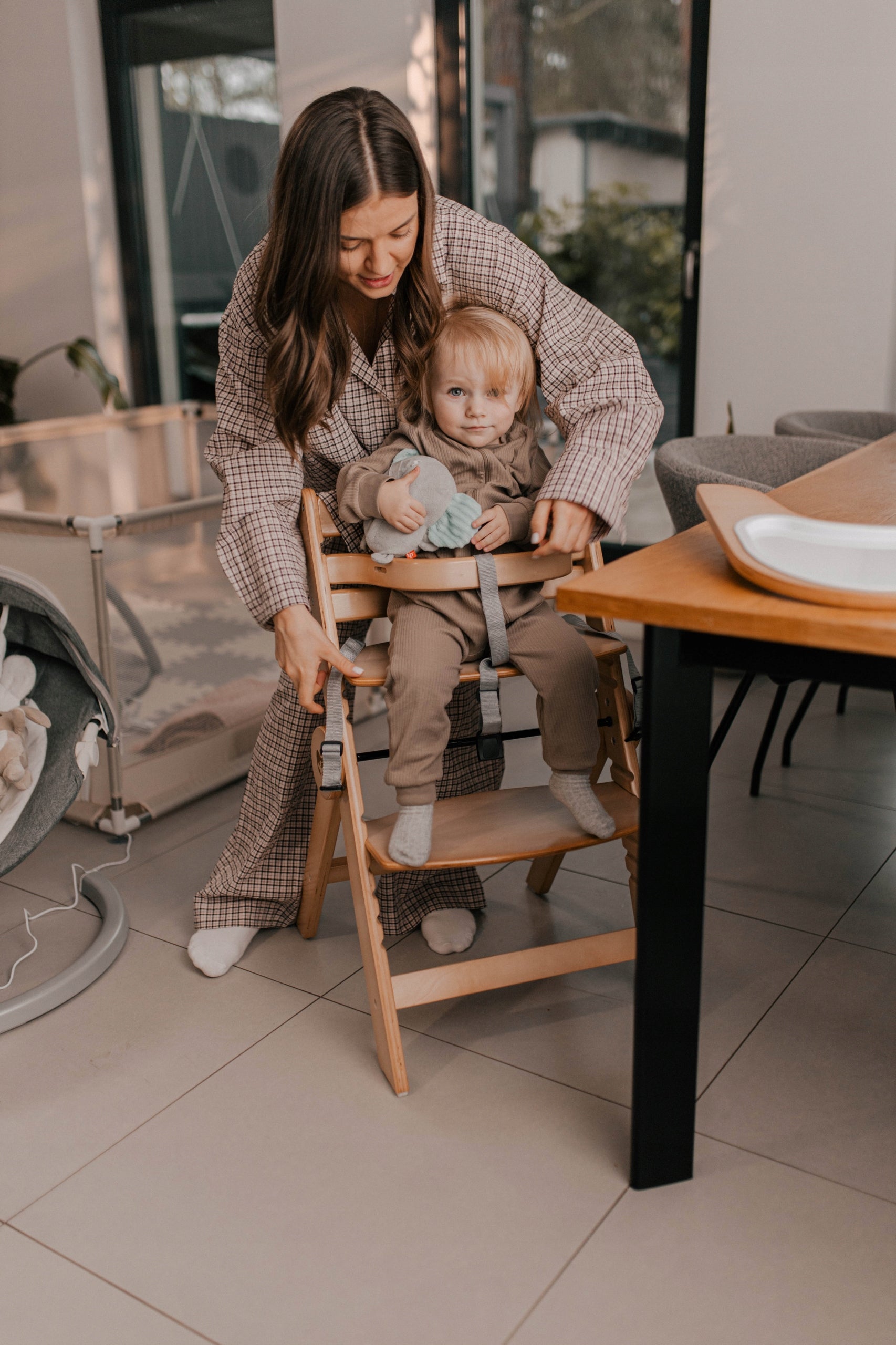 Wooden high chair TULANO 4in1 tourist folding poplar Packaging status original