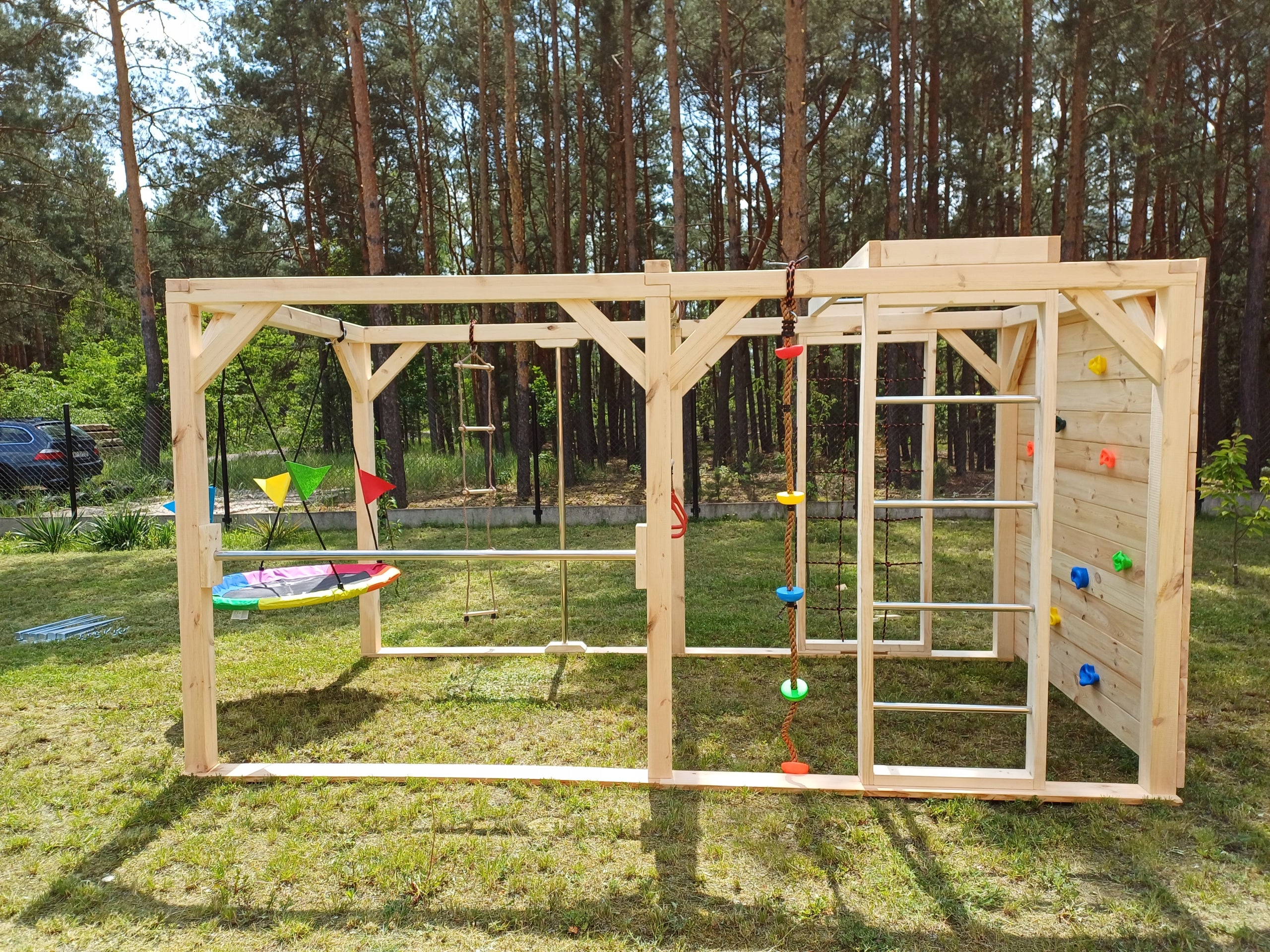 Wooden large square toys Monkey Grove "JAŚ"-climbing, swing, storks Brand no brand