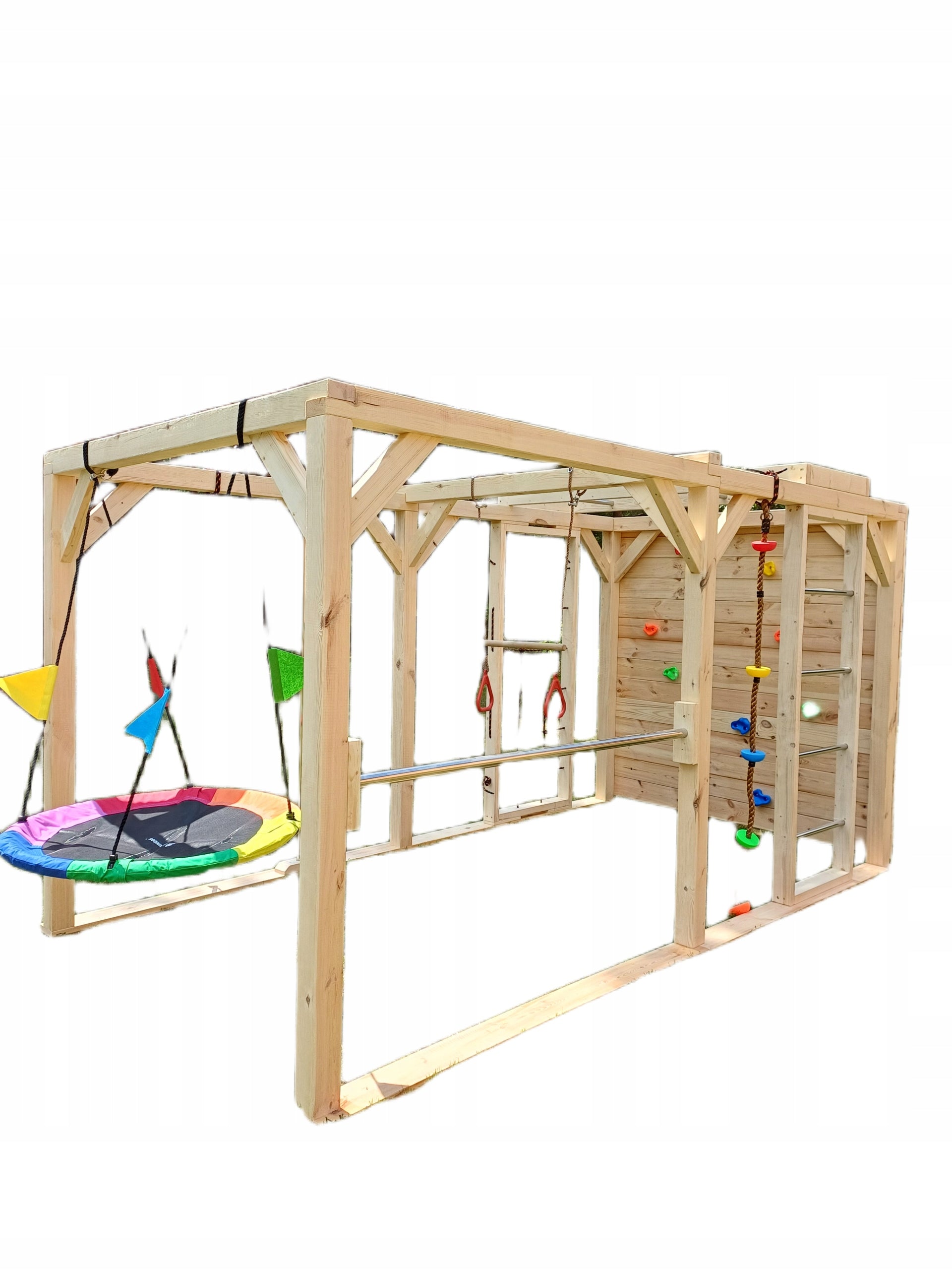 Wooden large square toys Monkey Grove "JAŚ"-climbing, swing, storks
