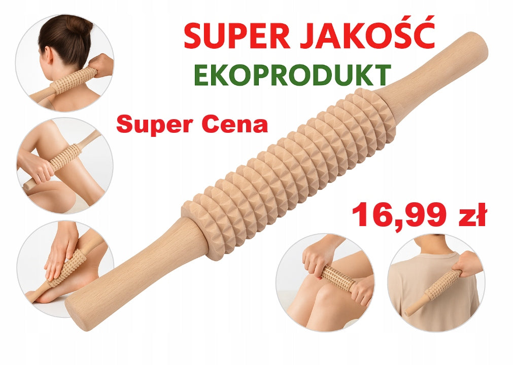 Wooden massage roller 27 cm – roller body massager anti-cellulite