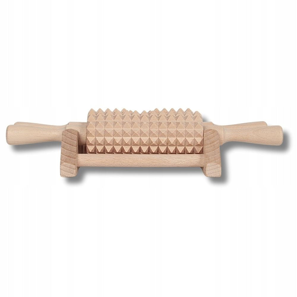 Wooden massager on stand beech roller double for feet 30 cm Brand no brand