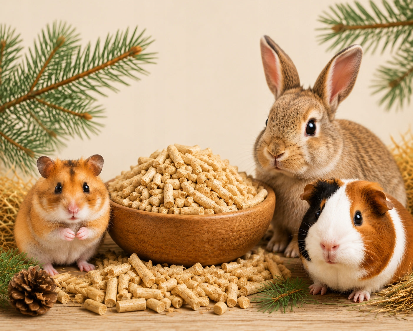 Wooden pellet 15kg for cat rabbit rodent hamster pig Trade name PELLET Żwirek dla kota królika świnki