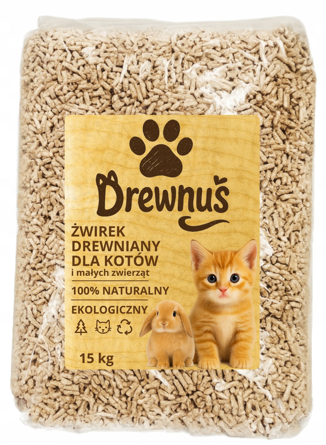 Wooden pellet 15kg for cat rabbit rodent natural 6mm Wood