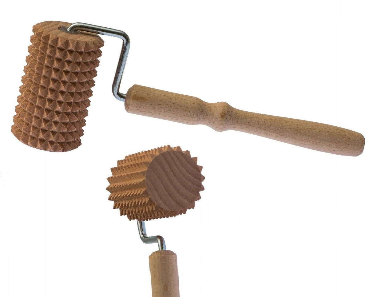 Wooden receptor massager with handle massage Polish