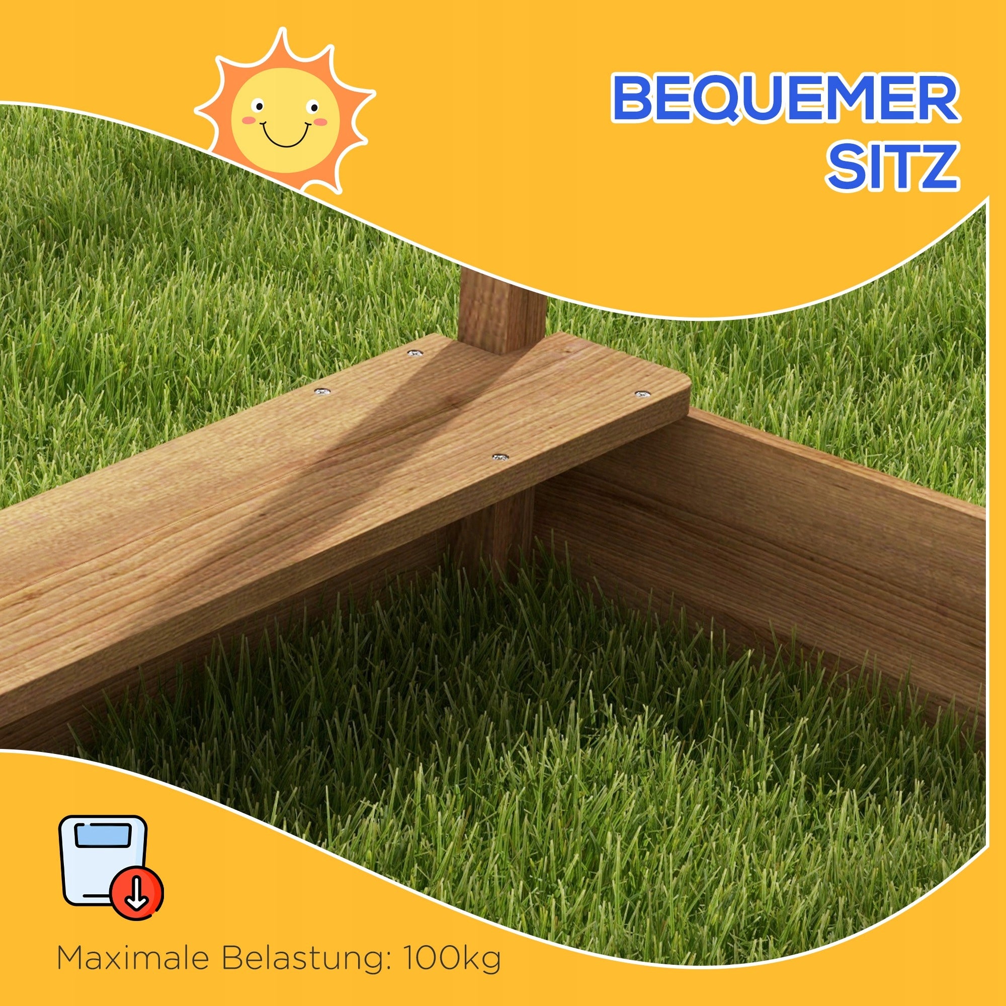 Wooden sandbox 113 kg Outsunny Kind wooden