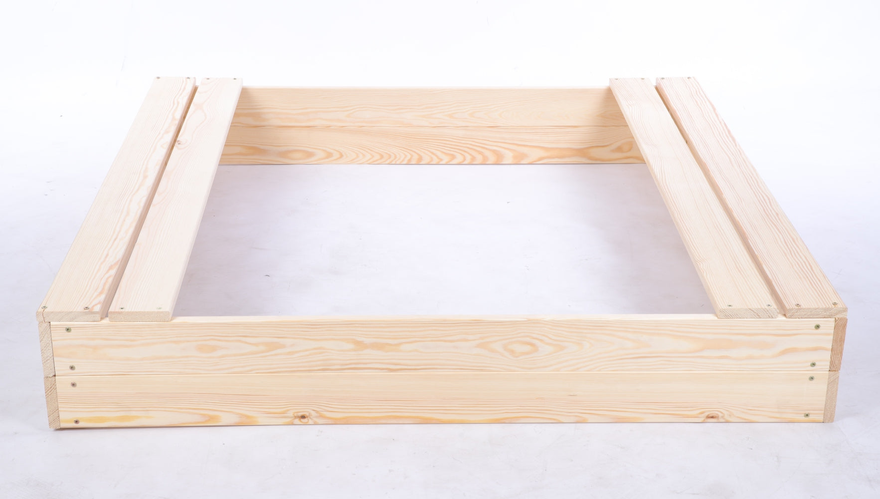 Wooden sandbox 120x120 with benches AGROTEXTILE eco wood Packaging status original