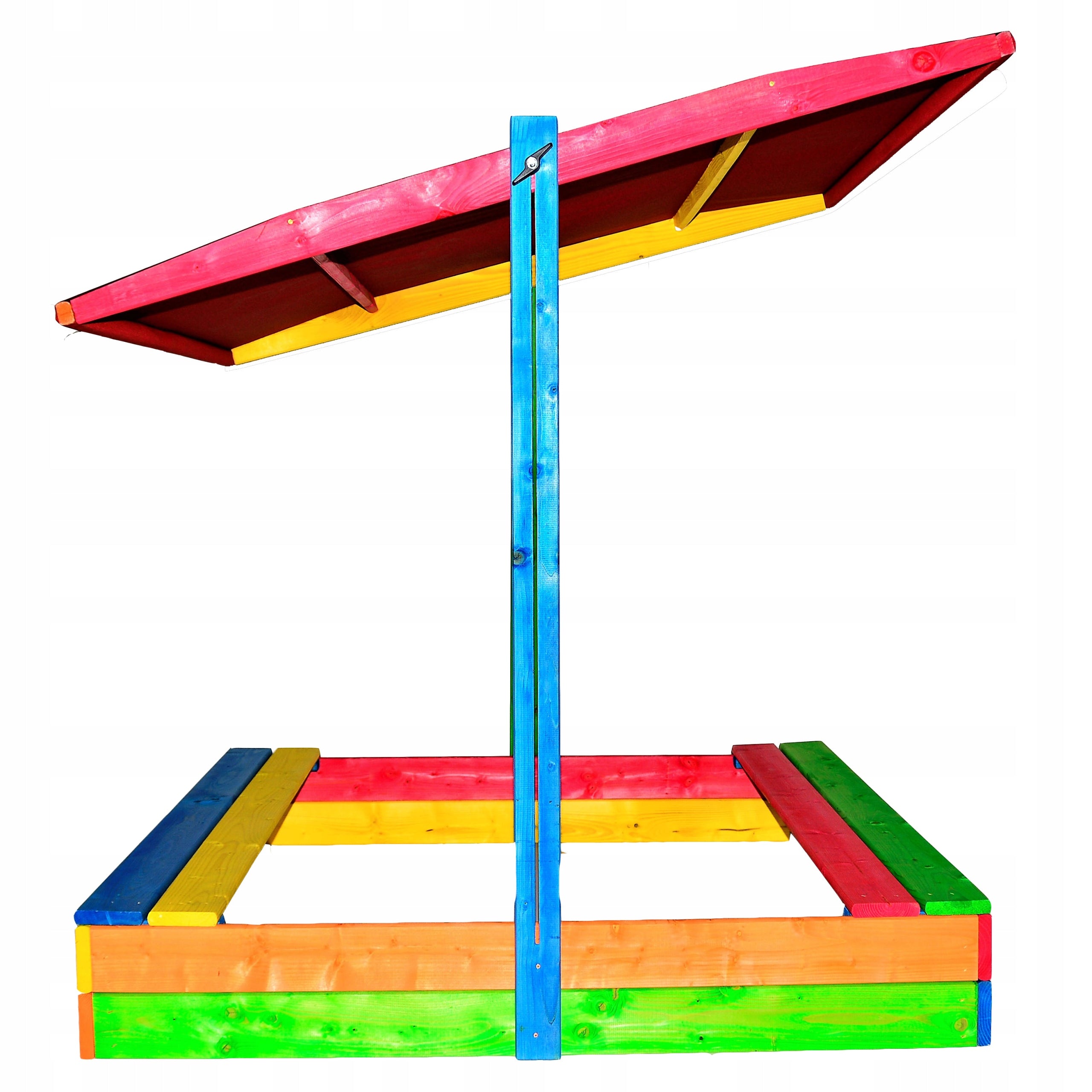Wooden sandbox 120x120 with canopy EKO Product weight with unit packaging 15 kg
