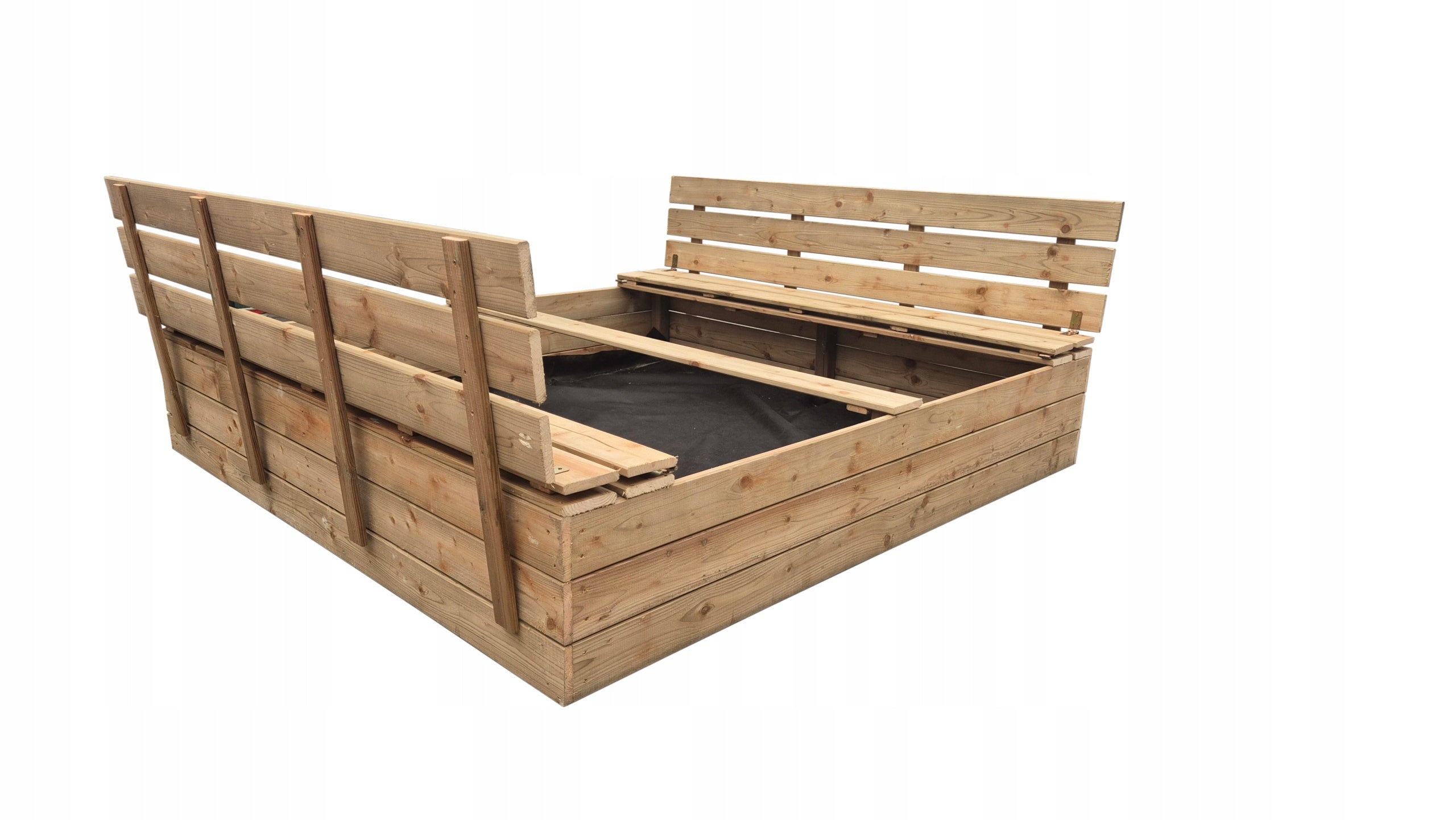 Wooden sandbox 153 x 150 cm impregnated wood Kid's age 3+ years