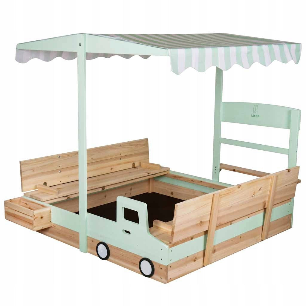 Wooden sandbox LULILO Vendo rotating canopy 360° closed benches 120c EAN (GTIN) 5903039771567